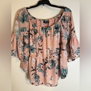 A New Approach - a.n.a pink floral top (sold by JCPennney)